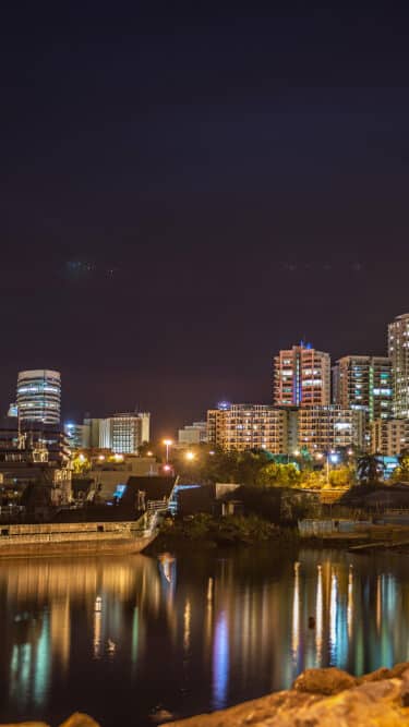 View of Darwin at night from Fishermans Wharf, Darwin